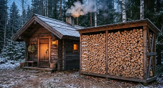 Укладка дров в Солнцеве, улица Полевая, 12